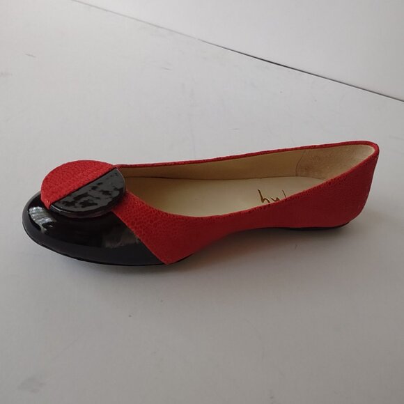 French Sole New York (fs/ny), Libatio, black/red leather flats, Size 10, NWOT - Picture 2 of 7